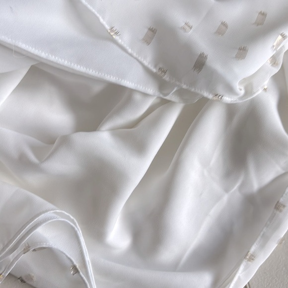 WHBM White Dress with Gold accents Size L NWT - Picture 10 of 12